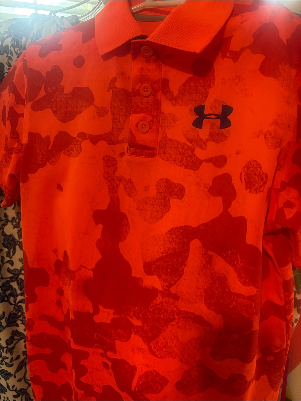 Under Armour Bright Orange Camo Polo Shirt